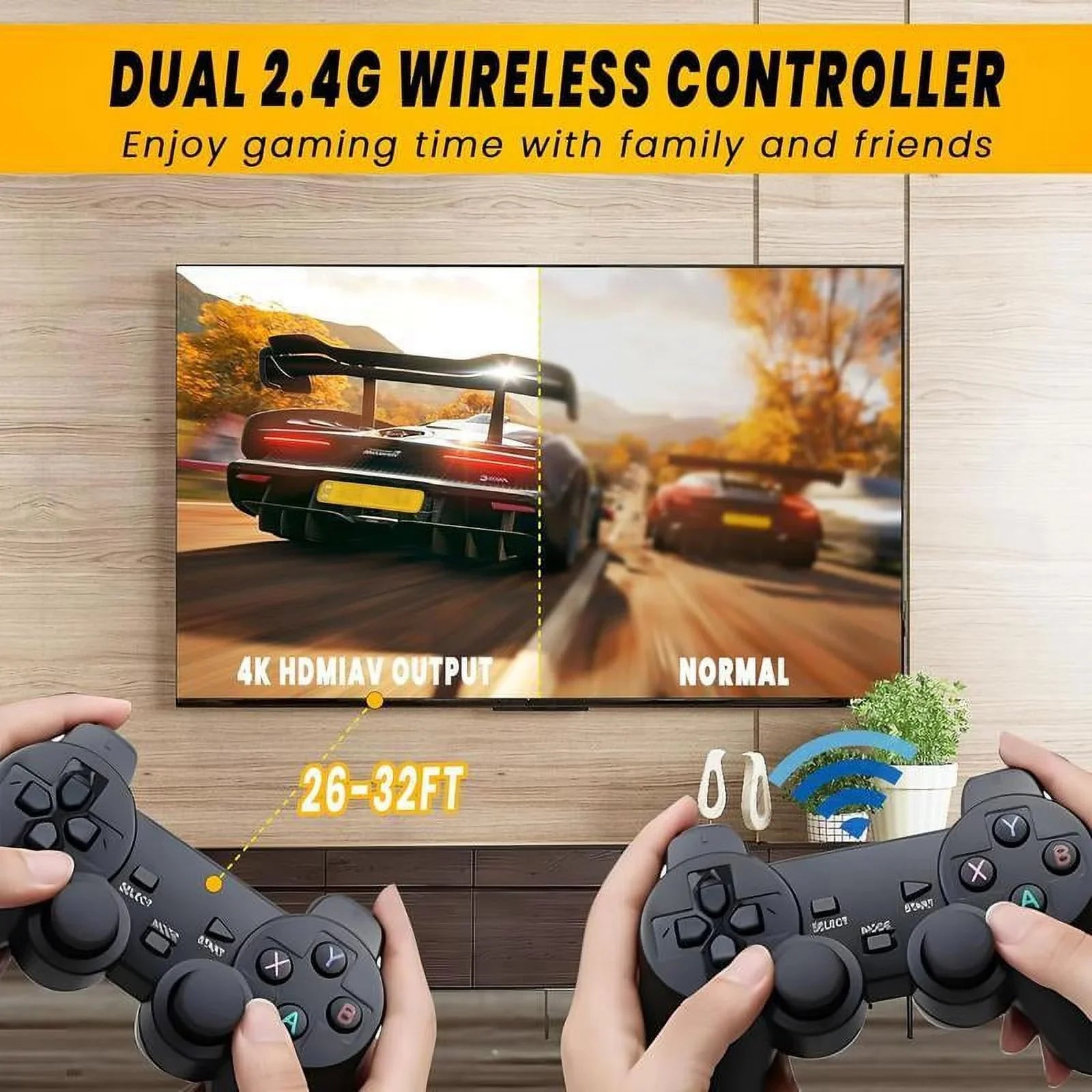 20,000+ Games Wireless Retro Game,4K  Output Retro Video Game Console - Plug and PlayVideo Games, Retro Game Stick 4K Game Stick, Built in 64G Cards playstation5 ps5controller