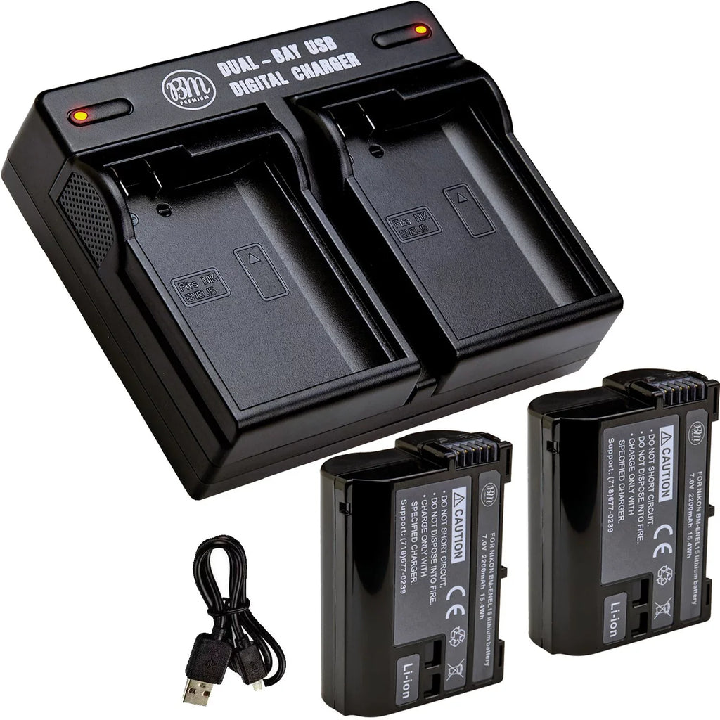 2 - Batteries and Dual Bay Battery Charger for Nikon    1             Cameras