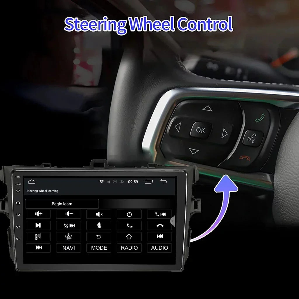 Binize Car Stereo for Toyota Corolla 08-12 Android 12 Compatible with CarPlay&Android Auto,9 Inch Touch Screen Double Din Car Radio Support Bluetooth,  Navigation, &, Backup Camera