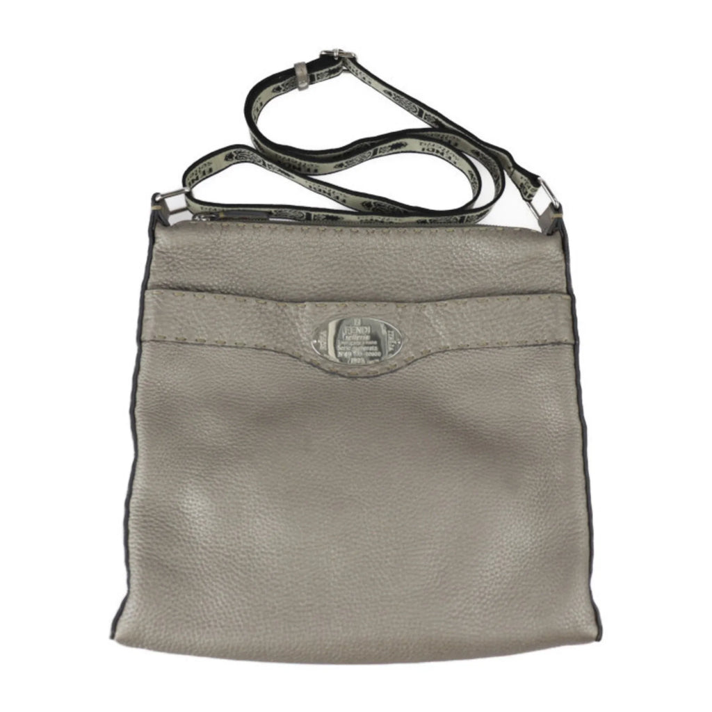 Pre-Owned  Fendi Selleria Shoulder Bag 8BT109 Leather Bronze Silver Metal Fittings Diagonal Hanging (Good)