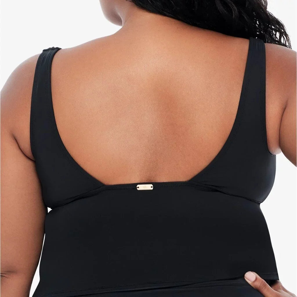 Ralph Lauren  Plus Size Tummy-Control Underwire Ruffled Tankini Top,  20W